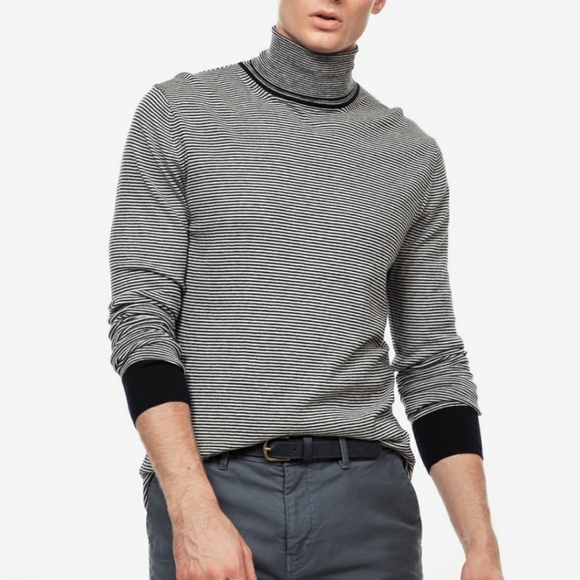 Scotch Soda Striped Turtleneck Sweater 